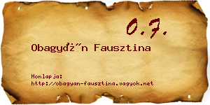 Obagyán Fausztina névjegykártya